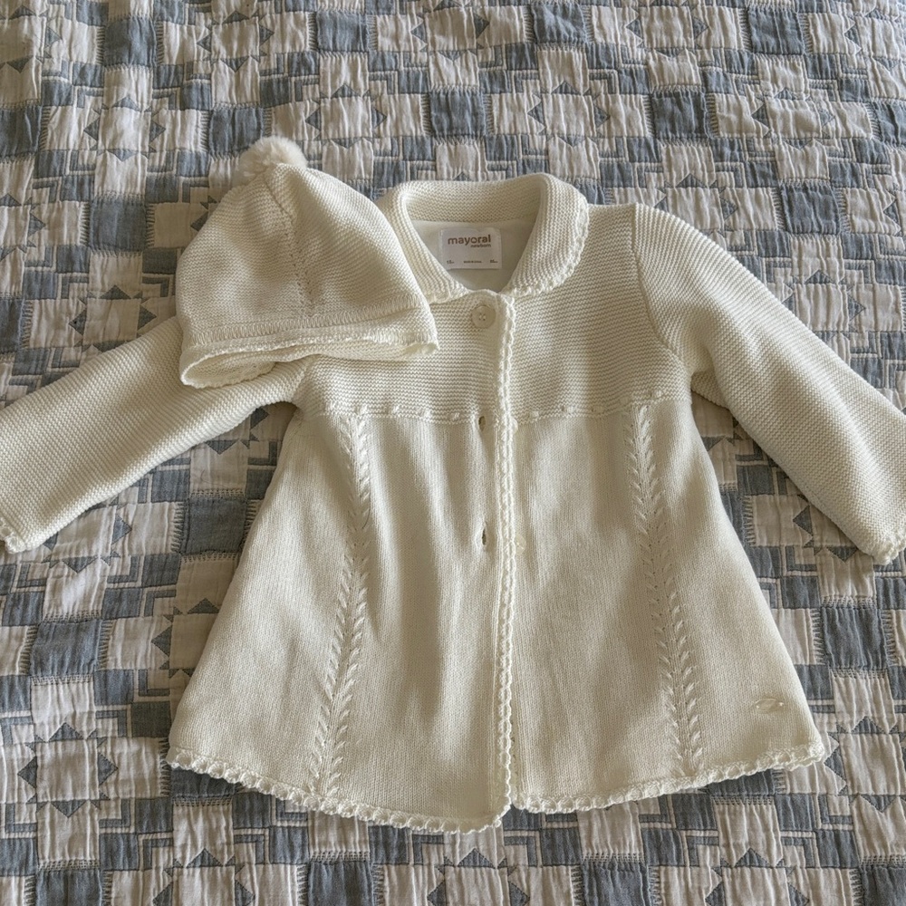 Mayoral Sweater Coat & Hat (18M)